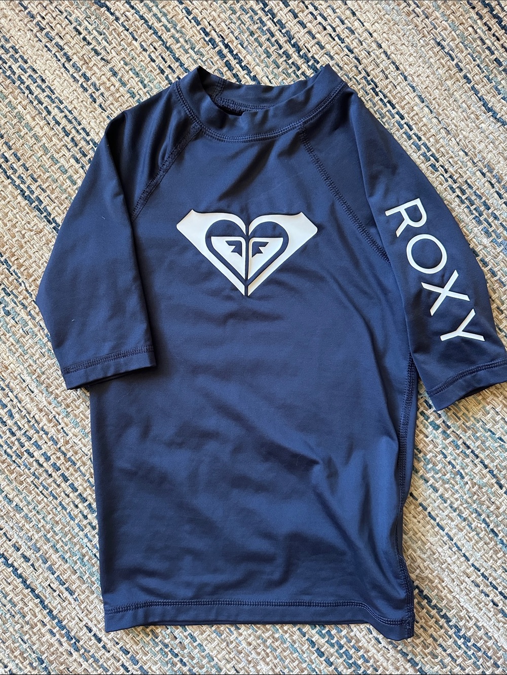 Roxy Navy Blue Rash Guard Girls, Size S/8
